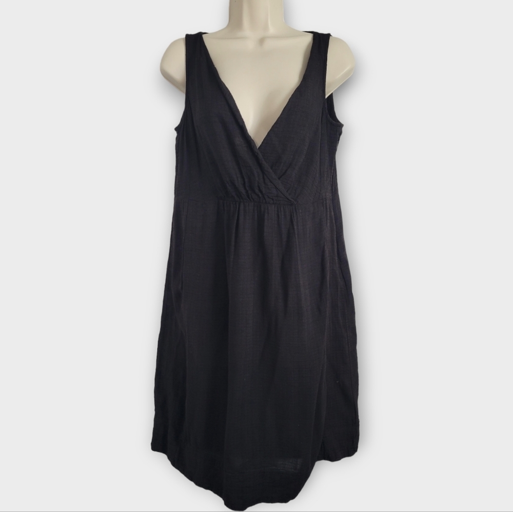 Eileen Fisher Women's Size Extra Small Lagenlook Faux Wrap V Neckline Dress